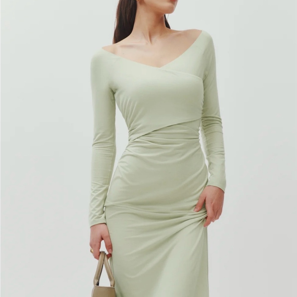 Reformation Santana Knit Dress Dried Herbs - Size M